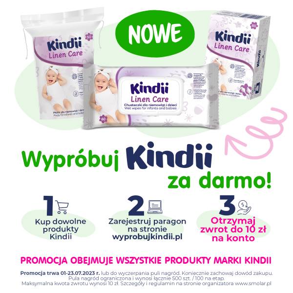 Kup produkty marki Kindii i otrzymaj zwrot o wartości 10 PLN